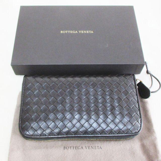 Bottega Veneta(ボッテガヴェネタ)のボッテガヴェネタ イントレ ラウンドファスナー長財布 ダークブラウン メンズのファッション小物(長財布)の商品写真