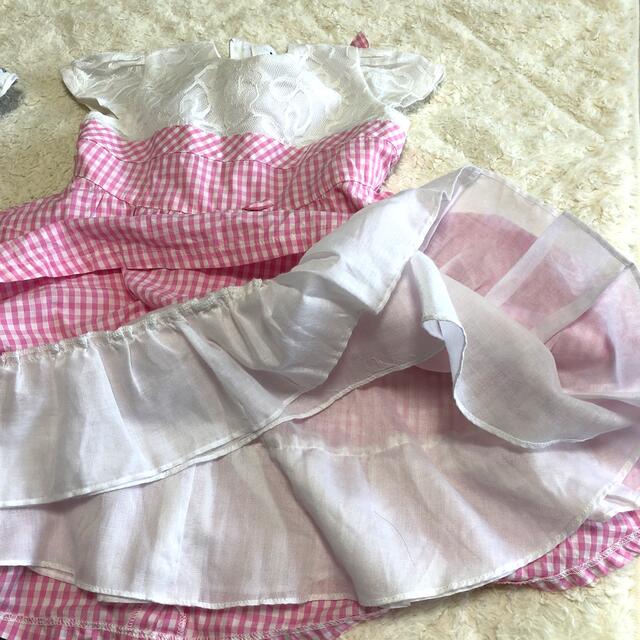 3点セット　ブルー花柄ワンピース90　ピンクワンピース100 キッズ/ベビー/マタニティのキッズ服女の子用(90cm~)(ワンピース)の商品写真