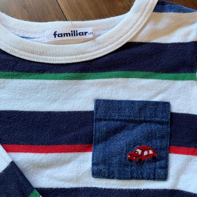 familiar(ファミリア)のfamiliar ボーダーロンT 男の子　100 キッズ/ベビー/マタニティのキッズ服男の子用(90cm~)(Tシャツ/カットソー)の商品写真