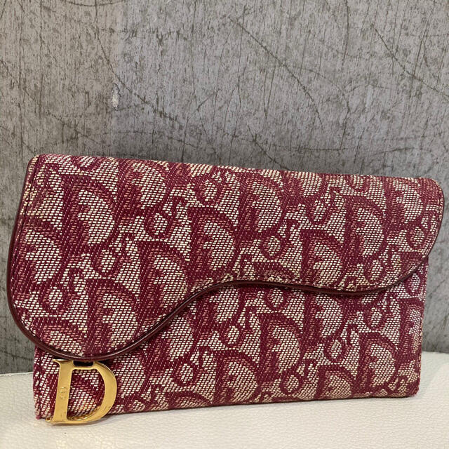 ファッション小物Dior クリスチャン ディオール サドル トロッター柄 三つ折り長財布