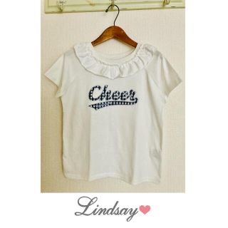 リンジィ(Lindsay)のLindsay フリル半袖Tシャツ　L(160)(Tシャツ/カットソー)
