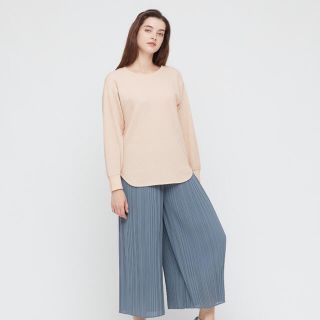 ユニクロ(UNIQLO)のワッフルクルーネックT(長袖)(カットソー(長袖/七分))