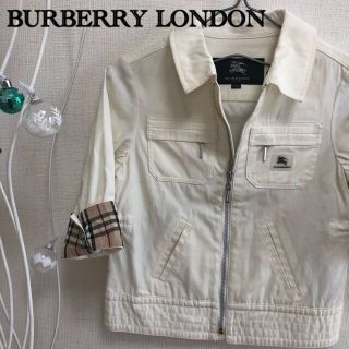 バーバリー(BURBERRY)のBURBERRY LONDON ノバチェック ダブルジッパージャケット白　110(ジャケット/上着)