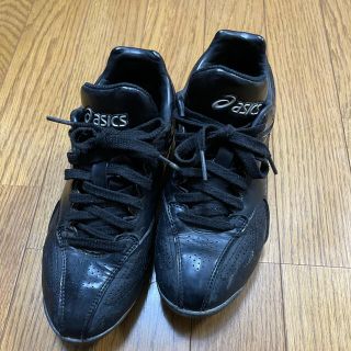 アシックス(asics)のasics ポイントスパイク黒22.5cm(シューズ)