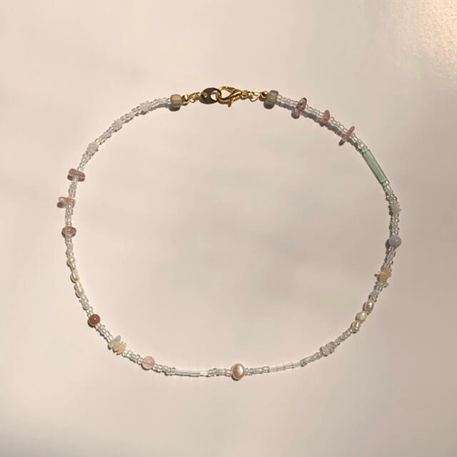 【New】Glass beads choker necklace No.27  ハンドメイドのアクセサリー(ネックレス)の商品写真