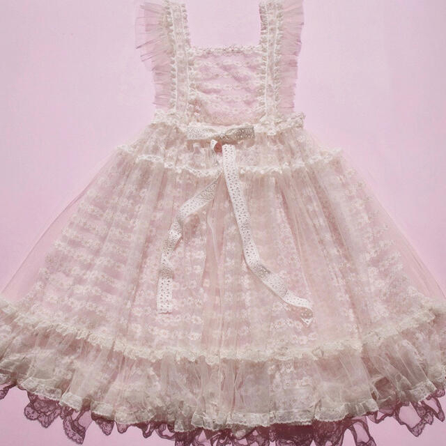 Angelic Pretty(アンジェリックプリティー)のleFlacon ルフラコン チュールレース金糸フラワーオーバースカート レディースのワンピース(その他)の商品写真