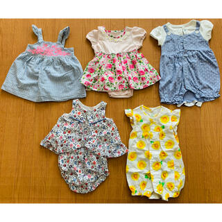 ベビーギャップ(babyGAP)の【美品】2020年購入品　花柄・ストライプ・ドットワンピース(ロンパース)