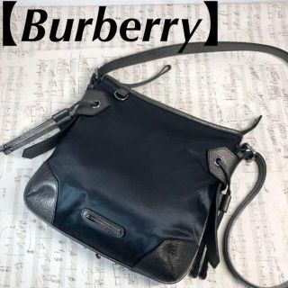 バーバリー(BURBERRY)の【BURBERRY】ショルダーバッグ　レザー×ナイロン　ノバチェック　ブラック(ショルダーバッグ)