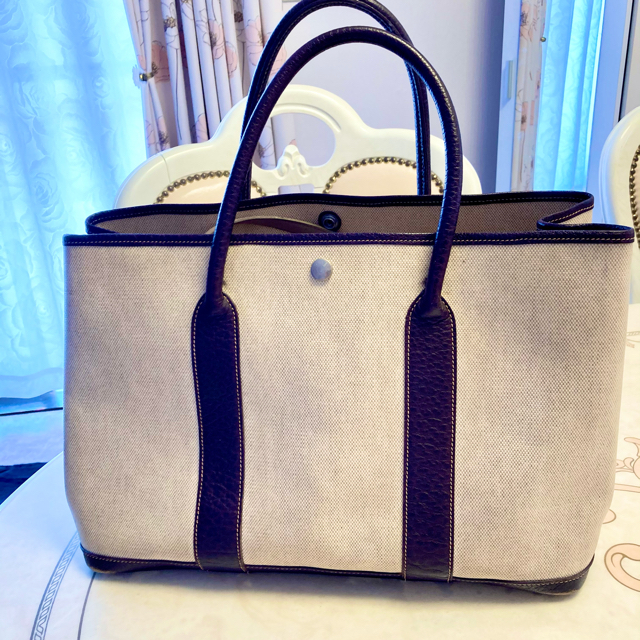 極美品 HERMES エルメス ガーデンパーティPM マロン/ブラウン-