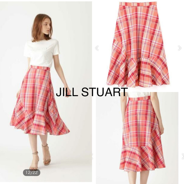 JILLSTUART(ジルスチュアート)の美品 ジルスチュアート サンディチェックスカート レディースのスカート(ひざ丈スカート)の商品写真