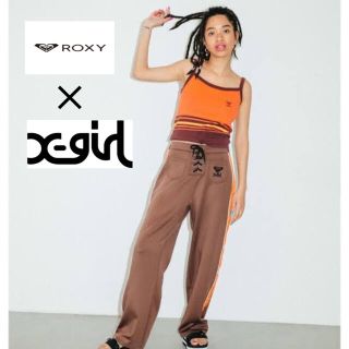 ロキシー(Roxy)のX-girl × ROXY RETRO BEACH PANTS オレンジ(M)(カジュアルパンツ)