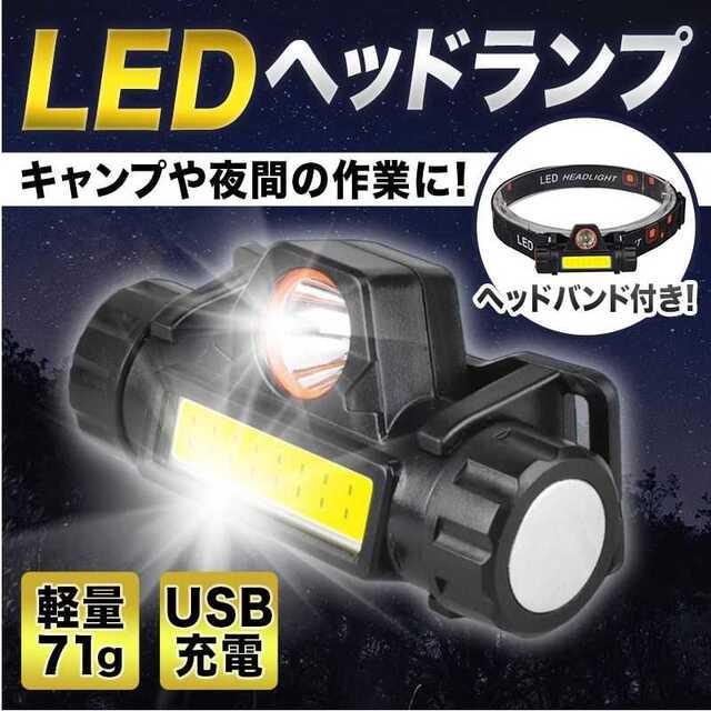 LED ヘッドランプ 懐中電灯 強力 充電式 ハンディ USB 最強 防水 軍用 インテリア/住まい/日用品のライト/照明/LED(その他)の商品写真