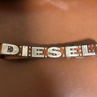 ディーゼル(DIESEL)のディーゼル　牛皮レザーベルト　ブラウン(ベルト)