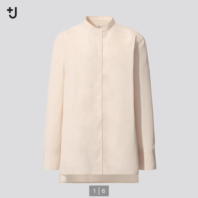 UNIQLO(ユニクロ)のUNIQLO   ＋J    スピーマンコットンスタンドカラーシャツ　ナチュラル レディースのトップス(シャツ/ブラウス(長袖/七分))の商品写真