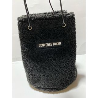 コンバース(CONVERSE)のCONVERSE TOKYO かばん コンバース 黒 ボア 可愛い(ショルダーバッグ)