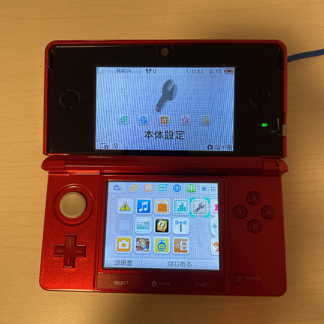 ニンテンドー3DS(ニンテンドー3DS)の【美品】ニンテンドー3DS フレアレッド エンタメ/ホビーのゲームソフト/ゲーム機本体(携帯用ゲーム機本体)の商品写真