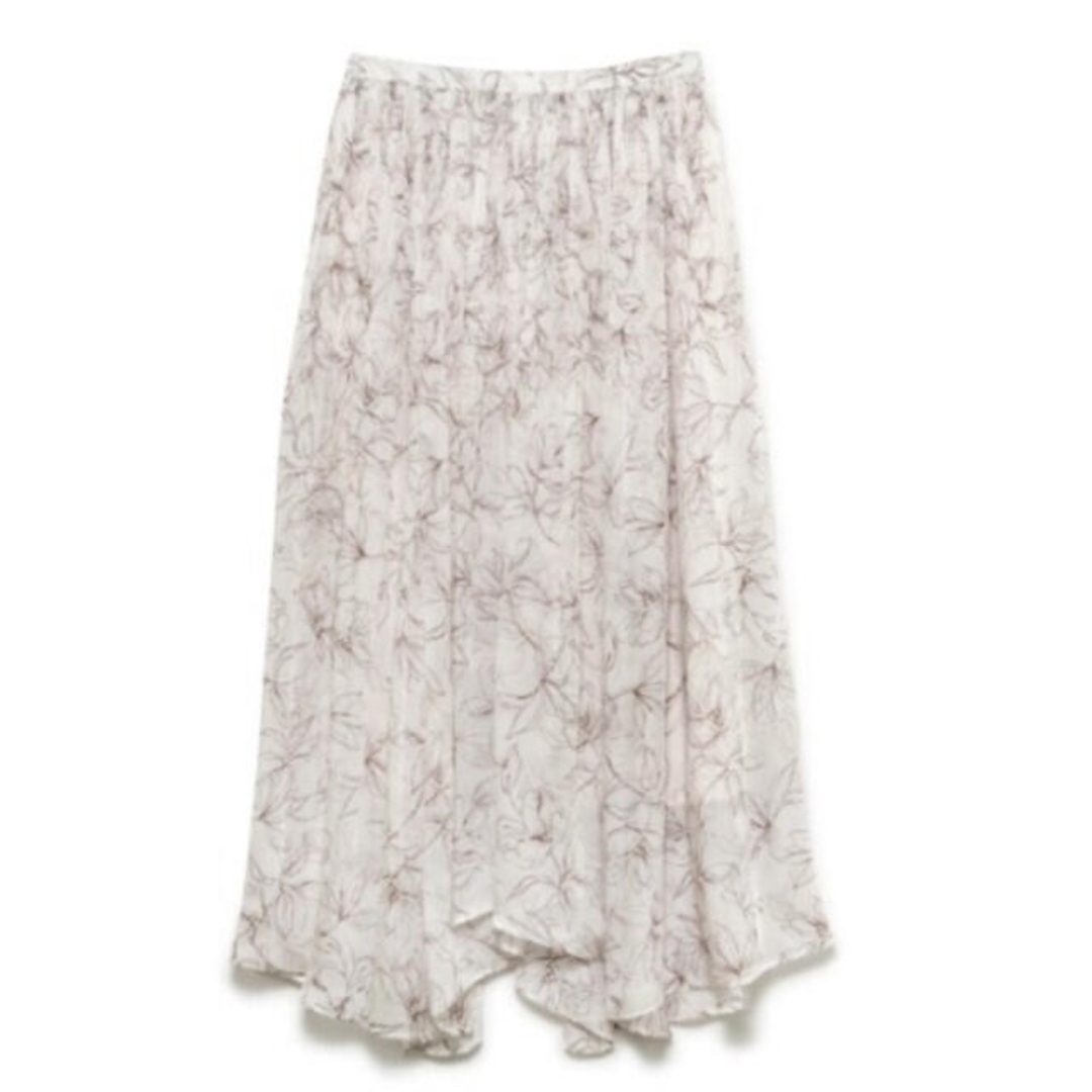 SNIDEL(スナイデル)のSNIDEL プリントスカート　ホワイト レディースのスカート(ひざ丈スカート)の商品写真