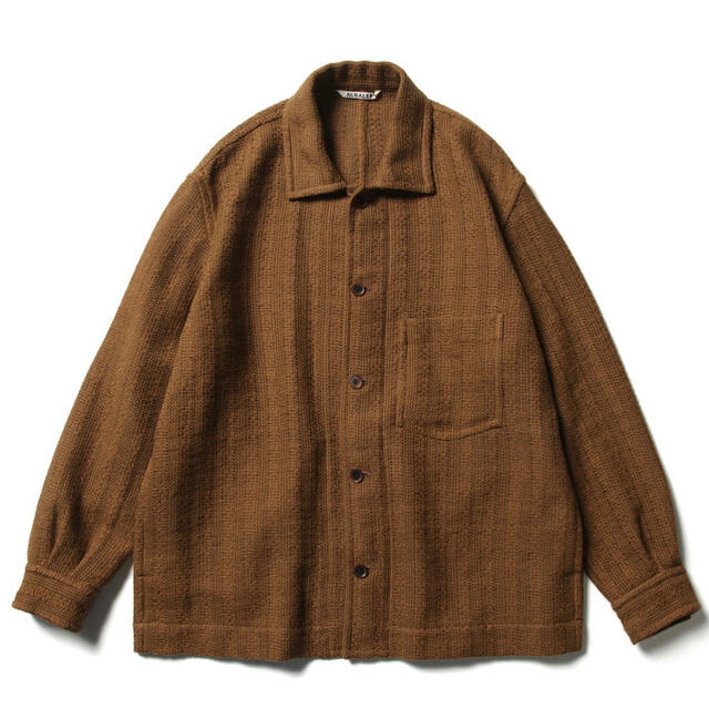 ジャケット/アウターAURAREE COTTON LINEN LENO BLOUSON brown