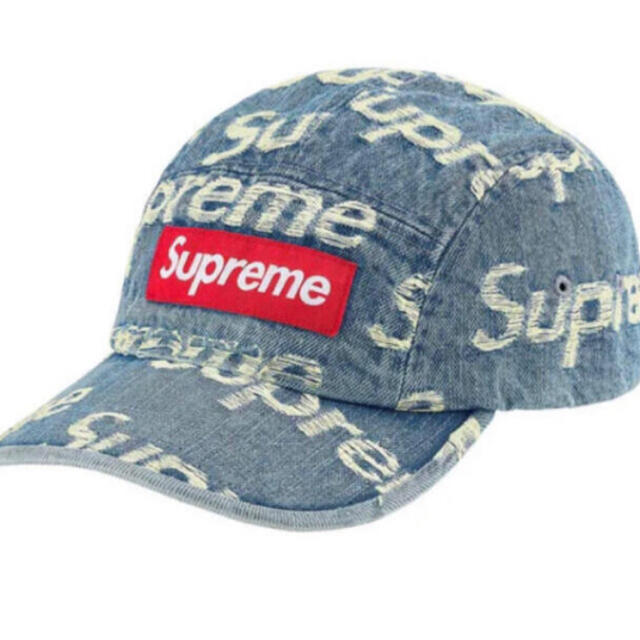 Supreme Frayed Logos Denim Camp Cap