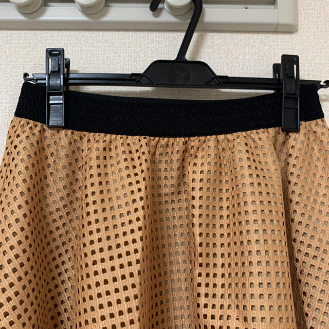 フレアスカート　春服　茶色スカート レディースのスカート(ひざ丈スカート)の商品写真