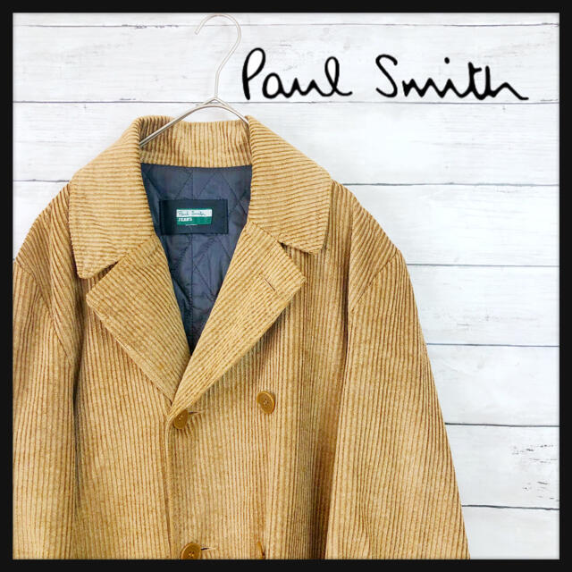 90.s ポールスミス極太コーデュロイテーラードジャケット暖色綺麗目ファッション テーラードジャケット