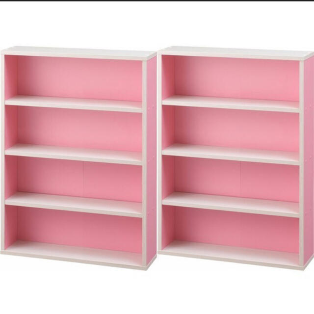 [送料無料][新品]カラーボックス本棚 　2個セット　ピンク