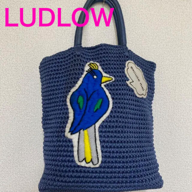 LUDLOW(ラドロー)のラドロー　LUDLOW コードバッグ　ハンドバック　鳥　ワッペン レディースのバッグ(かごバッグ/ストローバッグ)の商品写真