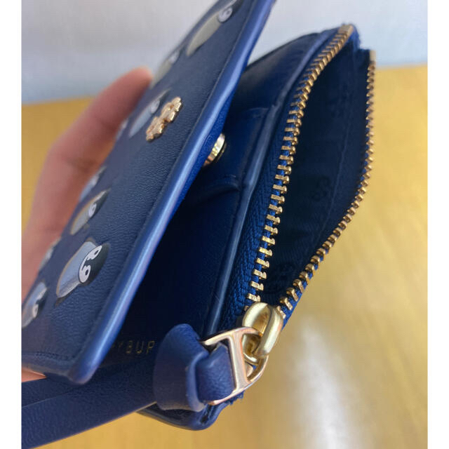 Tory Burch(トリーバーチ)の【ToryBurch】　ペンギン柄ミニ財布　　美品　正規品　ネイビー レディースのファッション小物(財布)の商品写真