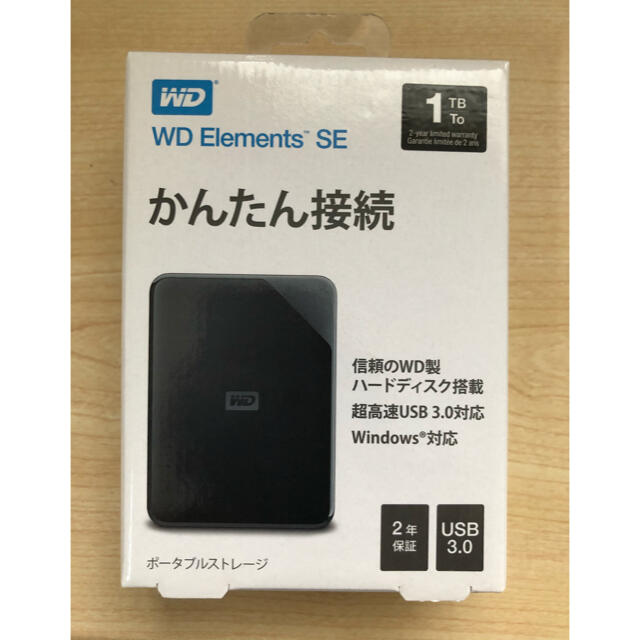 WD Elements 1TB 外付けハードディスク スマホ/家電/カメラのPC/タブレット(PC周辺機器)の商品写真