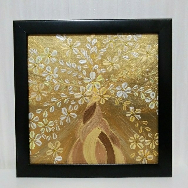 風水開運絵画　金運＊幸せの招財樹　 金のなる木 花　全体　金運　やる気　知性 | フリマアプリ ラクマ