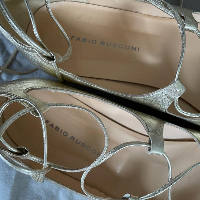 FABIO RUSCONI(ファビオルスコーニ)のファビオルスコーニ　フラット　レースアップパンプス レディースの靴/シューズ(バレエシューズ)の商品写真