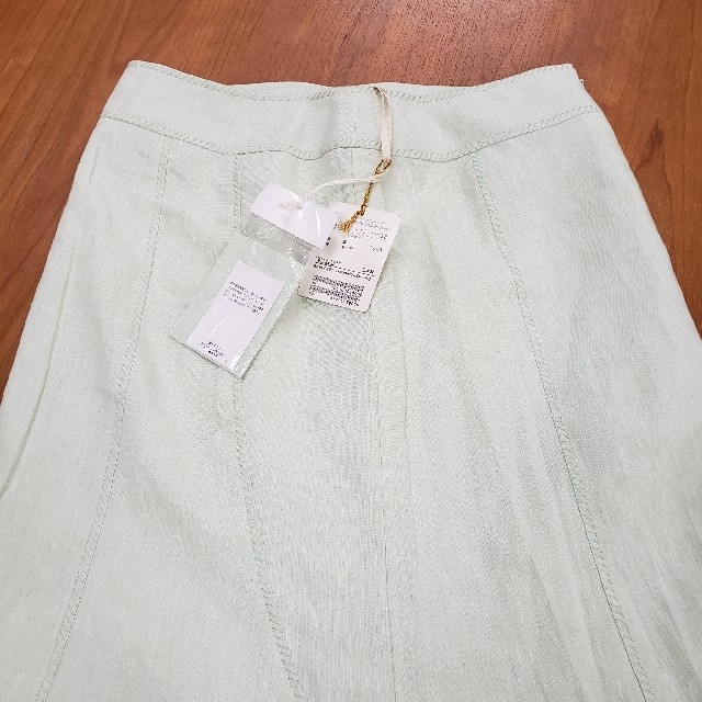 ヘェローパリ　麻ロングスカート　美しいペパーミントグリーン　未使用 5