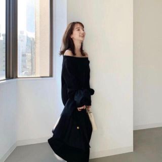 louren sweat slit onepiece black(ロングワンピース/マキシワンピース)