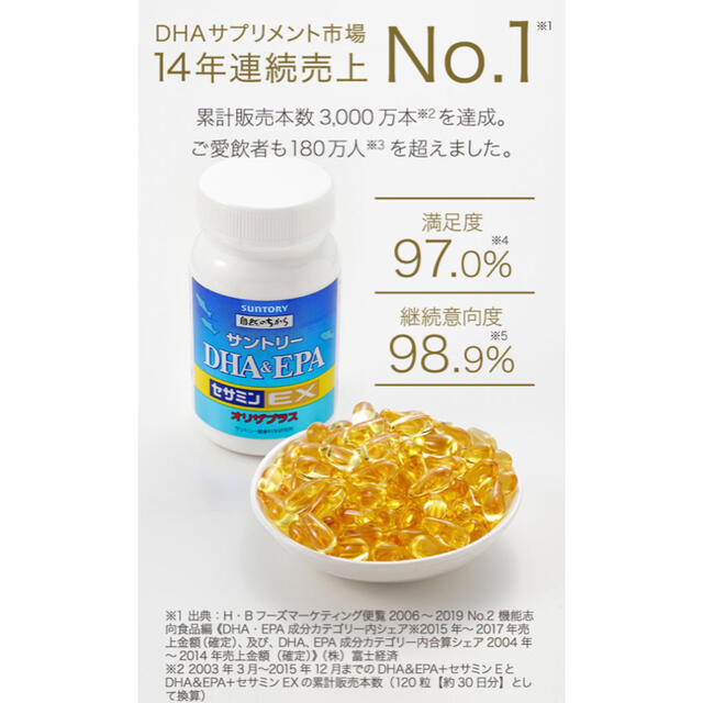 サントリー(サントリー)の新品　未開封　サントリーDHA&EPA セサミンEX オリザプラス　240粒入り 食品/飲料/酒の健康食品(その他)の商品写真