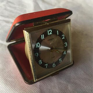 シチズン(CITIZEN)のcitizen シチズン手巻きトラベルアラーム時計 赤(置時計)