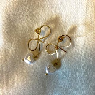 フラワー(flower)の୨୧ Vintage rétro Ribbon Pearl Pierce(ピアス)