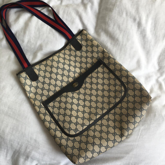 Gucci(グッチ)のGUCCI グッチ　トートバッグ　ハンドバッグ　シェリーライン　ヴィンテージ レディースのバッグ(ハンドバッグ)の商品写真