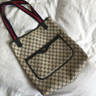 グッチ(Gucci)のGUCCI グッチ　トートバッグ　ハンドバッグ　シェリーライン　ヴィンテージ(ハンドバッグ)