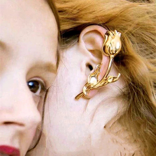 ロキエ(Lochie)の୨୧ Vintage rétro Gold Tulip Earrings(ピアス)