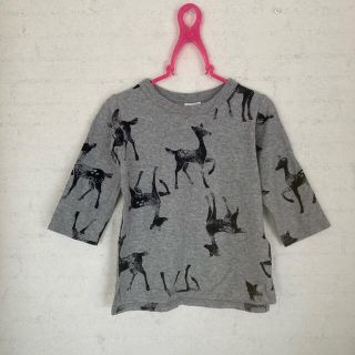 エフオーキッズ(F.O.KIDS)のエフオーキッズ　バンビ柄　総柄　7部袖Tシャツ　110cm(Tシャツ/カットソー)