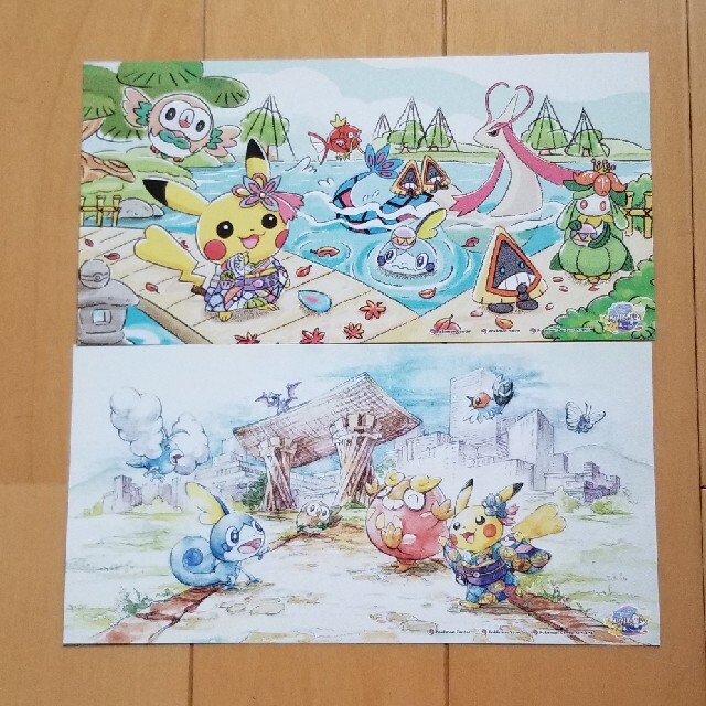 ポケモンセンター カナザワ オープン記念イラスト 2枚セット エンタメ/ホビーのおもちゃ/ぬいぐるみ(キャラクターグッズ)の商品写真