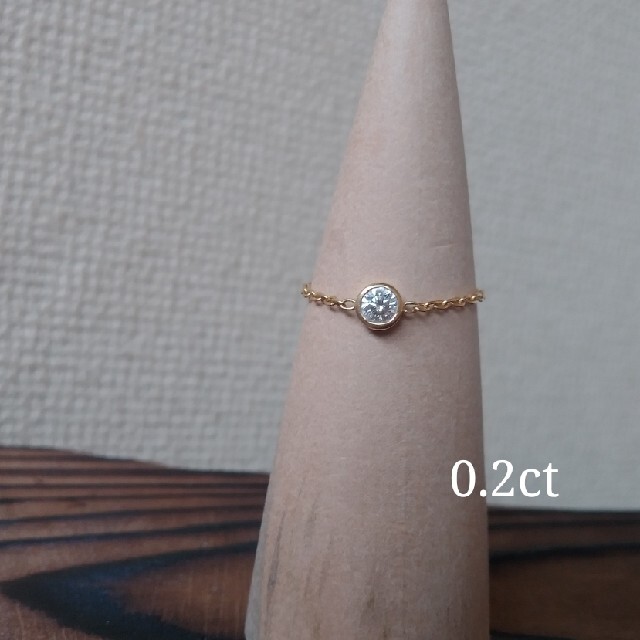 K18 0.2ct チェーンリング レディースのアクセサリー(リング(指輪))の商品写真