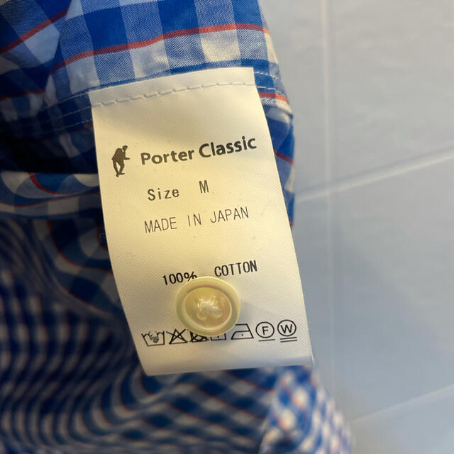 PORTER(ポーター)のポータークラシック　トリコロールギンガム　ロールアップシャツブルー　M メンズのトップス(シャツ)の商品写真