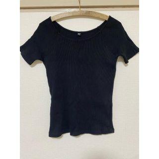 ユニクロ(UNIQLO)のUNIQLO/ユニクロ/リブバレエネックTシャツ/Lサイズ(Tシャツ(半袖/袖なし))