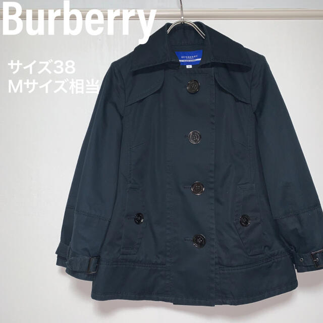 BURBERRY BLUE LABEL(バーバリーブルーレーベル)のバーバリーブルーレーベル　ハーフコート　トレンチ　スプリングコート　チェック レディースのジャケット/アウター(スプリングコート)の商品写真