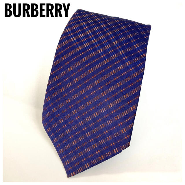 BURBERRY(バーバリー)のBURBERRYS バーバリー ネクタイ 青 チェック イタリア製 シルク メンズのファッション小物(ネクタイ)の商品写真