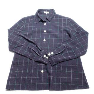 バーバリー(BURBERRY)のBURBERRY　ウールシャツ　レディース　ブラック/チェック(シャツ/ブラウス(長袖/七分))