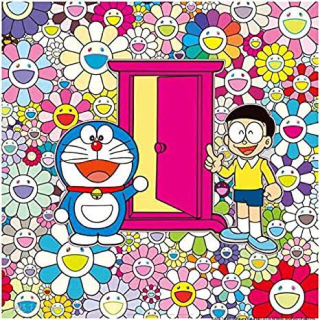 村上隆×ドラえもん 「お花畑の中のどこでもドア」ポスター エンタメ/ホビーのアニメグッズ(ポスター)の商品写真
