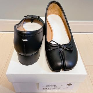 マルタンマルジェラ(Maison Martin Margiela)のメゾンマルジェラ　タビ　バレリーナパンプス　ブラック37 ヒール3センチ(バレエシューズ)