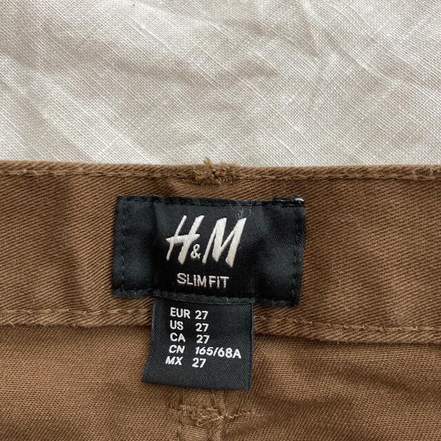 H&M(エイチアンドエム)のH&M【MENS スリムフィットパンツ】27インチ・Brown メンズのパンツ(その他)の商品写真